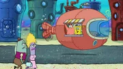 Patrick (2.v.r.), SpongeBob (r.)