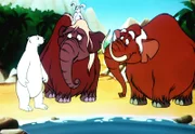 Eisbär Noah ist verzweifelt. Sein kleiner Freund Sascha ist in einem Strudel verschwunden. Auch die weisen Mammuts wissen keinen Rat.Â