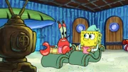 L-R: Mr. Krabs, SpongeBob