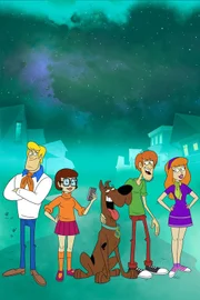L-R: Fred Jones, Velma Dinkley, Scooby-Doo, Shaggy Rogers, Daphne Blake