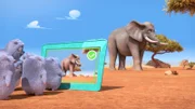 Lemminge (l.) und Elefant (r.)