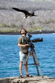 Mitten im Pazifik der Galapagos-Archipel. Die Inseln gelten als Arche der Evolution. Nirgendwo sonst gibt es ein solch seltsames Sammelsurium an Tieren. Kameramann Michael Riegler wird von einem jungen Fregattvogel ins Visier genommen.