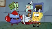 L-R: Mr. Krabs, Squidward, SpongeBob