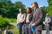 Pictured: (l-r) David Call as Brick, Natalie Paul as Heather, Bill Pullman as Detective Lt. Harry Ambrose