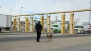 Ein CBP-Beamter patrouilliert an der Grenze von El Paso, TX, mit seinem K9 (National Geographic).