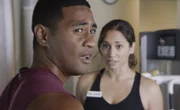 "Ai no i ka \'ape he mane\'o no ko ka nuku" -- Tani and Junior go undercover at a gym to track down a deadly batch of steroids that\'s killing users, before the drugs claim any more victims. Also, Danny and MacGarrett sub as bodyguards for Danny\'s high maintenance ex-mother-in-law, Amanda Savage (Joan Collins), a wildly famous romance novelist with whom he has never gotten along, on HAWAII FIVE-0, Friday, March 8 (9:00-10:00 PM, ET/PT) on the CBS Television Network. Pictured L to R: Beulah Koale as Junior Reigns and Meaghan Rath as Tani Rey. Photo: ScreengrabCBS Ã‚Â©2019 CBS Broadcasting, Inc. All Rights Reserved  ("Ai no i ka \'ape he mane\'o no ko ka nuku" is Hawaiian for "He who eats \'ape is bound to have his mouth itch")