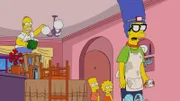 (v.l.n.r.) Homer; Bart; Lisa; Marge