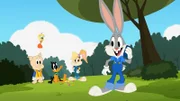 v.li.: Porky Pig, Tweety, Daffy Duck, Lola Bunny, Bugs Bunny