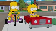 Während Homer und Marge zu Hause vor Sorge durchdrehen, haben Lisa (r.) und Bart (l.) ganz andere Probleme ...