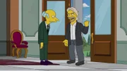 Kann einfach nicht fassen, dass der genauso reiche Richard Branson (Richard Branson, r.) sein Geld einfach an Wohltätigkeitsorganisationen gibt: Mr. Burns (l.) ...