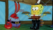 L-R: Mr. Krabs, SpongeBob