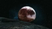 Pluto von Charon aus gesehen