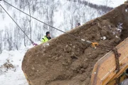 FINNSNES, NORWAY - â€¨Road rescuer Frank Sebulonsen getting ready to winch the dumper.â€¨â€¨(photo credit:  National Geographic Channels/ITV Studios Norway)