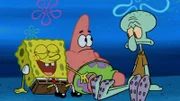 L-R: SpongeBob, Patrick, Squidward