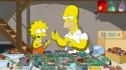 Glücklich in der Lego-Welt: Als Lisa (l.) noch kleiner war, hat sie gerne mit ihrem Vater Homer (r.) Lego gespielt, doch mittlerweile ist sie lieber mit ihren Freundinnen zusammen. Das macht Homer große Angst ...