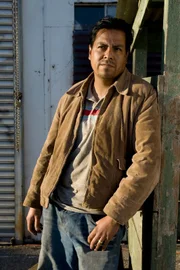 Los Angeles, California: Cast member John Valencia, on the set of "The Colony" reality show, in the sealed warehouse environment in Los Angeles, California, on 3/5/2009 (Photo: Ann Summa/Getty Images).