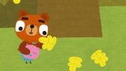 Der kleine Bär Barry sammelt bunte Herbstblätter für sein Traumkissen. Das braucht er nämlich für seinen Winterschlaf.