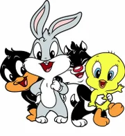 Baby Daffy, Baby Bugs Bunny, Baby Sylvester und Baby Tweety.