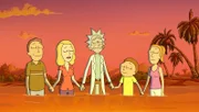 v.li.: Jerry, Beth, Rick, Morty, Summer