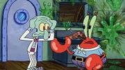 L-R: Squidward, Mr. Krabs