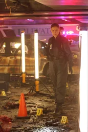 Brennan (Emily Deschanel) inspiziert das Parkhaus, in dem ein Mann bei einer Detonation ums Leben gekommen ist.