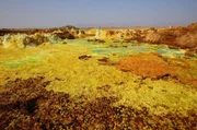 Dallol ist ein beeindruckendes Geothermalgebiet in der Danakil-Wüste im Nordosten Äthiopiens.
