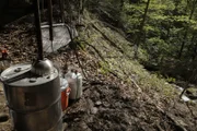 APPALACHIAN MOUNTAINS- Rosco and Woodrow's backwood moonshine site. (Photo Credit: National Geographic Channels/ Johnny McDevitt)