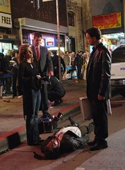"Boo" -- Stella (Melina Kanakaredes) and Mac (Gary Sinise) star on CSI: NY, Wednesday, Oct. 31 (10:00-11:00 PM, ET/PT) on the CBS Television Network. Photo: Cliff Lipson/CBS. ©2007 CBS Broadcasting Inc. All Rights Reserved.