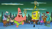 Vorne, l-r: Patrick, SpongeBob
