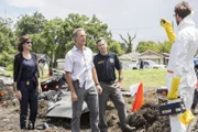 "Touched By The Sun" -- When a female combat pilot and Navy hero dies in an air-show plane crash, the NCIS team must investigate if it\'s the fault of the pilot or the new jet, just approved to ship to bases globally, on NCIS: NEW ORLEANS, Tuesday, Oct. 6 (9:00-10:00 PM, ET/PT), on the CBS Television Network. Pictured L-R: Zoe McLellan as Special Agent Meredith "Merri" Brody, Scott Bakula as Special Agent Dwayne Pride, Ash Taylor as Lead NSC Representative Dave Schram, and Rob Kerkovich as Sebastian Lund Photo: Skip Bolen/CBS Ã?Â©2014 CBS Broadcasting, Inc. All Rights Reserved