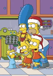 (16. Staffel) - Die chaotische Familie Simpson: Marge (hinten l.), Homer (hinten r.), Lisa (vorne M.), Bart (vorne r.), Maggie (vorne l.) ...