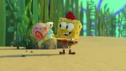L-R: Gary, SpongeBob
