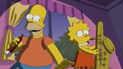Wie Lisa (r.) feststellen muss, hat Homers (l.) Verwandlung auch seine guten Seiten ...