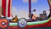 Der schreckliche Sven reißt sich Halvars Schiff unter den Nagel.