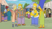 (v.l.n.r.) Blythe; Grampa; Homer; Maggie; Marge