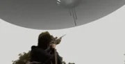 CGI-BILD: Ein Jäger zielt mit seinem Gewehr auf ein UFO. (Bildnachweis: National Geographic Channels)