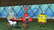 L-R: Jim, Mr. Krabs, SpongeBob