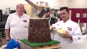 Ralph, Buddy and Mauro putting some detail work into making the stump cake come alive.