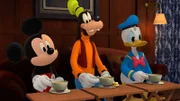 L-R: Mickey Mouse, Goofy, Donald Duck