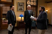 MR. MAYOR -- "Avocado Crisis" Episode: 107 -- Pictured: (l-r) Mike Cabellon as Tommy, Ted Danson as Mayor Neil Bremer,Bobby Moynihan as Jayden -- (Photo by: Colleen Hayes/NBC)
