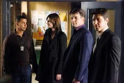 CASTLE - "Den of Thieves" - Investigating the murder of a thief, Castle and Beckett are surprised to learn that Esposito has a personal connection to the suspected killer. Another surprise is in line for Castle when Beckett hits it off with the handsome Robbery detective assigned to the case, Tom Demming (Michael Trucco in a recurring role rest of season). Now this romantic triangle must work together to solve the case, on "Castle," MONDAY, APRIL 19 (10:00-11:00 p.m., ET) on ABC. (ABC/KAREN NEAL) JON HUERTAS, STANA KATIC, NATHAN FILLION, MICHAEL TRUCCO