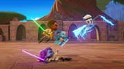 (L-R): Lys Solay), Kai Brightstar, und Nubs