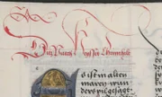 „Kriemhilds Buch“ – Handschrift aus dem 16. Jahrhundert. Das Nibelungenlied gilt als der erste Frauenroman des Mittelalters.