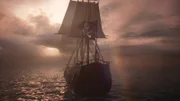 Blackbeards Flaggschiff Queen Anne's Revenge, frisch von einem der kühnsten Raubzüge der Piratengeschichte: der Blockade des Hafens von Charlestown, South Carolina. (National Geographic)