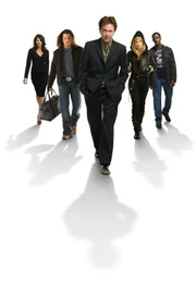 2. Staffel: Das Leverage-Team (v.l.): Sophie Devereaux (Gina Bellman), Eliot Spencer (Christian Kane), Nate Ford (Timothy Hutton), Parker (Beth Riesgraf) und Alec Hardison (Aldis Hodge).