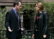 "Alien" -- Pictured: (l-r) Christopher Meloni as Det. Elliot Stabler, Mariska Hargitay as Det. Olivia Benson -- NBC Universal Photo: Will Hart FOR EDITORIAL USE ONLY -- DO NOT RE-SELL/DO NOT ARCHIVE  Law & Order SVU #07002 "Alien"  October 24, 2005 Episode: "Alien" Director: Peter Leto  DP: Geoffrey Erb Scene: A38A (Ext) Townhouse "Benson & Stabler arrest the Boyds" Chris Meloni (Stabler) Mariska Hargitay (Benson) Mary Beth Peil (Deb Boyd) Edmund Genest (Oliver Boyd) photo credit: Will Hart / NBC Universal