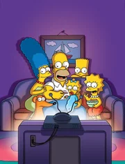 (28. Staffel) - Die Simpsons sind eine nicht alltägliche Familie: Maggie (M.), Marge (l.), Lisa (r.), Homer (2.v.l.) und Bart (2.v.r.) ...