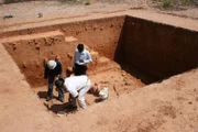 Archäologische Ausgrabungen bei Jwalapuram in Indien