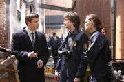 (v.l.n.r.) Booth (David Boreanaz); Zack Addy (Eric Millegan); Dr. Brennan (Emily Deschanel)