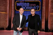Als Kandidaten zu Gast bei "Wer weiß denn sowas?": Sportreporter Werner Hansch (l.) und der ehemalige Fußballtrainer Ewald Lienen (r.).